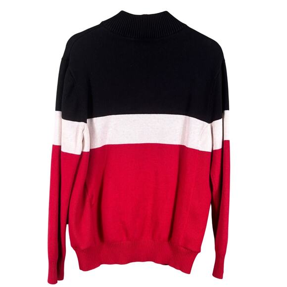 Harley Davidson Darting Sweater Men's Size Medium Color Block Tight Knit 1/4 Zip - Picture 2 of 9